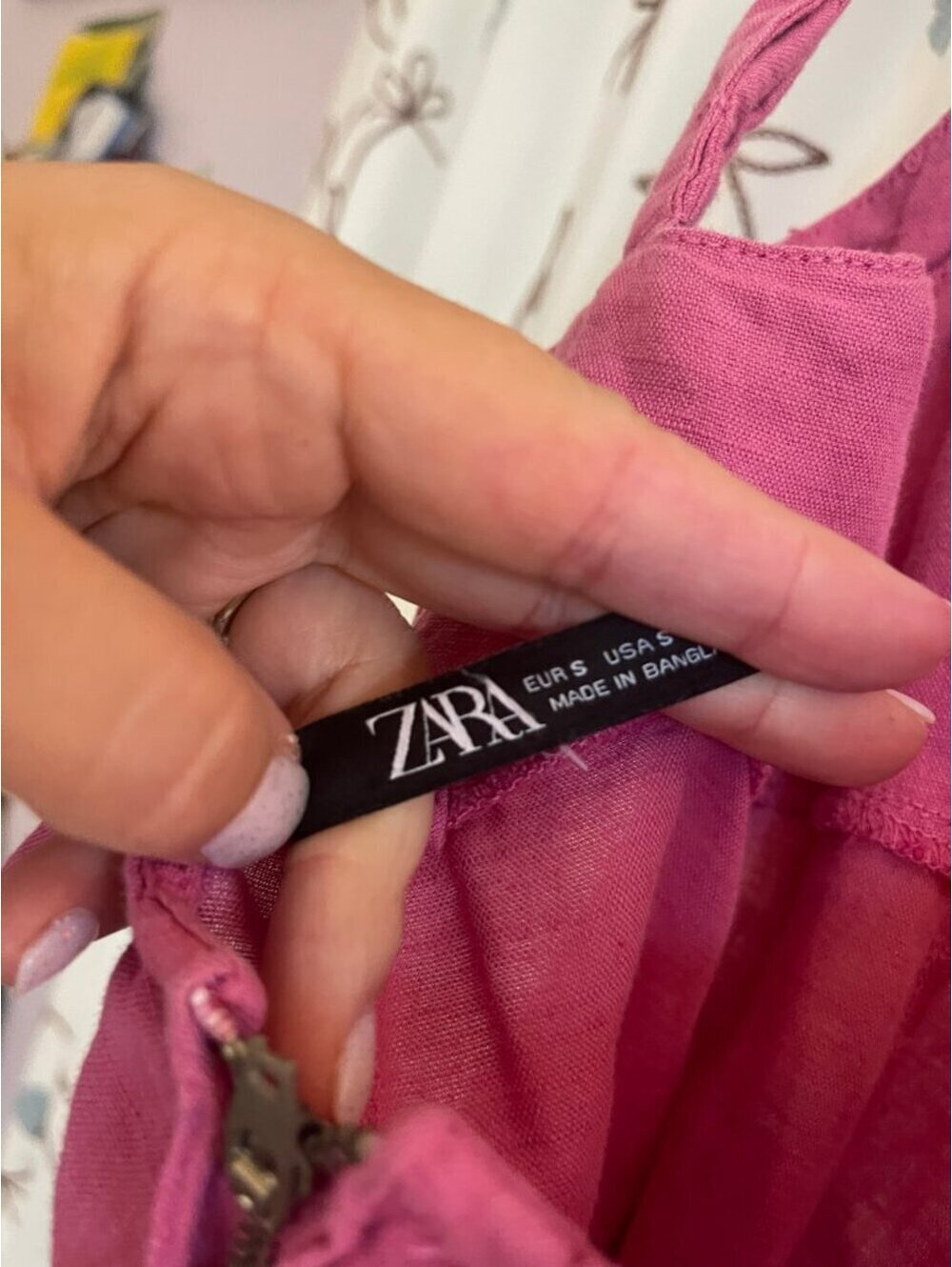 NWOT | ZARA | S | Pink Linen Blend Swing Mini Dress - Picture 8 of 9